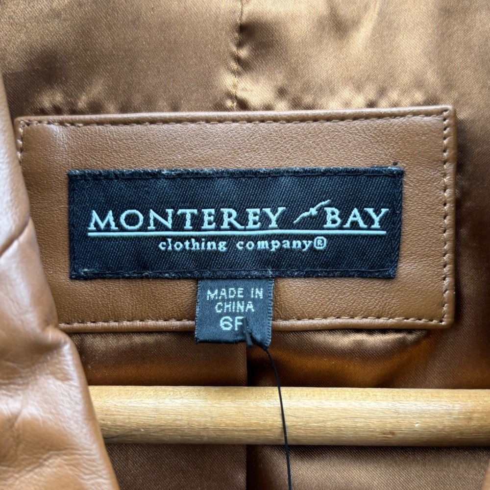Womens Camel Tan Brown Soft Leather Blazer Jacket S 6 Preppy Classic Tailored - Picture 10 of 10